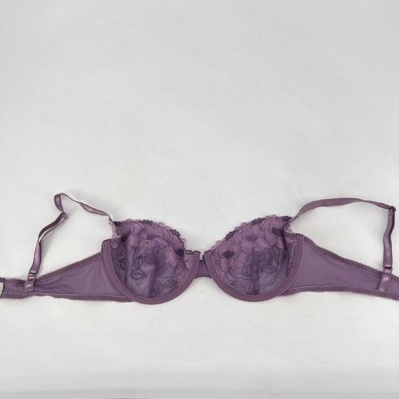 Rene Rofe Bra Women's 36C Purple Lilac Lace Wired - Picture 5 of 6